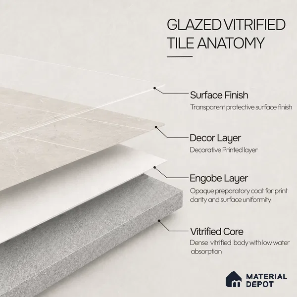 Marble Floor & Wall Tile TL 11054 Luna Trace | 4 ft x 2 ft Carving Finish Vitrified Tile - 9 mm | 6 Random Design | Suitable For Living Room, Bedroom, Bathroom