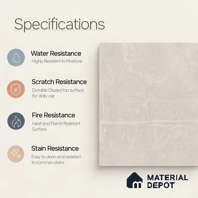 Marble Floor & Wall Tile TL 11054 Luna Trace | 4 ft x 2 ft Carving Finish Vitrified Tile - 9 mm | 6 Random Design | Suitable For Living Room, Bedroom, Bathroom