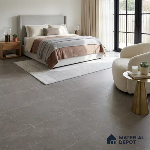 Marble Wall & Floor Tile TL 11055 Dark Grey 4 ft x 2 ft Matte Carving Finish Vitrified Tile - 9 mm | 6 Random Designs | Suitable For Living Room, Bedroom, Kitchen