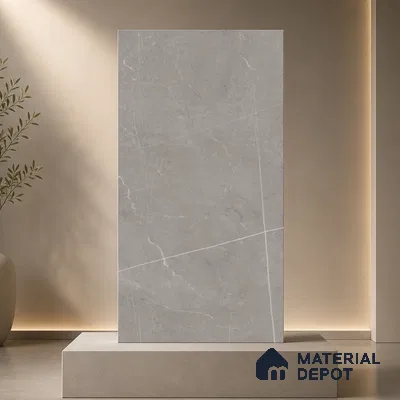Marble Floor & Wall Tile TL 11055 Graphite Strata | 4 ft x 2 ft Carving Finish Vitrified Tile - 9 mm | 6 Random Design | Suitable For Living Room, Bedroom, Bathroom
