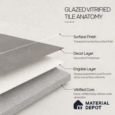 Marble Floor & Wall Tile TL 11055 Graphite Strata | 4 ft x 2 ft Carving Finish Vitrified Tile - 9 mm | 6 Random Design | Suitable For Living Room, Bedroom, Bathroom