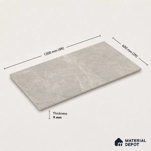 Marble Floor & Wall Tile TL 11059 Selene Vein | 4 ft x 2 ft Carving Finish Vitrified Tile - 9 mm | 6 Random Design | Suitable For Living Room, Bedroom, Bathroom