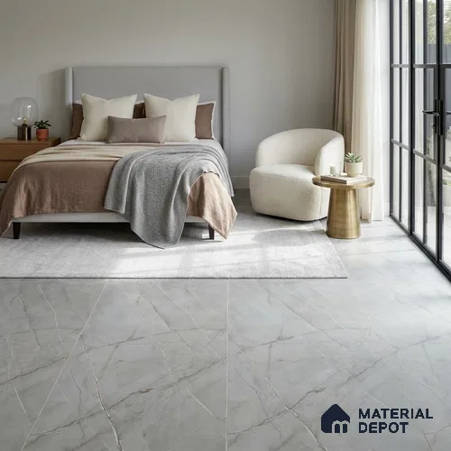 Marble Wall & Floor Tile TL 11061 Grey 4 ft x 2 ft Matte Carving Finish Vitrified Tile - 9 mm | 3 Random Designs | Suitable For Living Room, Bedroom, Kitchen