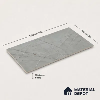 Marble Floor & Wall Tile TL 11061 Argento Stria | 4 ft x 2 ft Carving Finish Vitrified Tile - 9 mm | 3 Random Design | Suitable For Living Room, Bedroom, Bathroom
