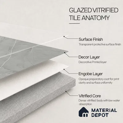Marble Floor & Wall Tile TL 11061 Argento Stria | 4 ft x 2 ft Carving Finish Vitrified Tile - 9 mm | 3 Random Design | Suitable For Living Room, Bedroom, Bathroom