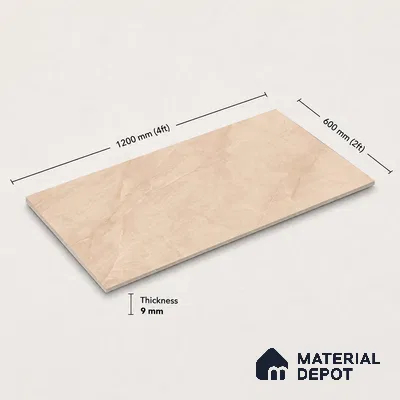 Marble Floor & Wall Tile TL 11062 Sienna Veil | 4 ft x 2 ft Carving Finish Vitrified Tile - 9 mm | 4 Random Design | Suitable For Living Room, Bedroom, Bathroom
