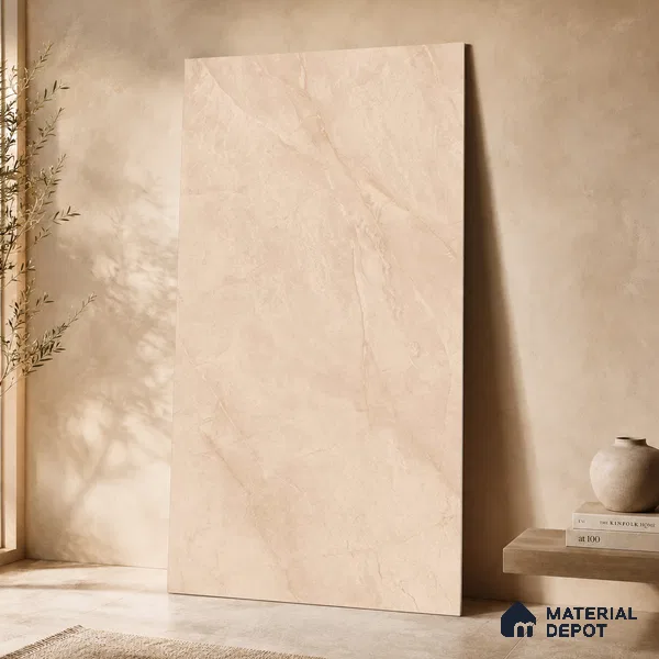 Marble Floor & Wall Tile TL 11062 Sienna Veil | 4 ft x 2 ft Carving Finish Vitrified Tile - 9 mm | 4 Random Design | Suitable For Living Room, Bedroom, Bathroom