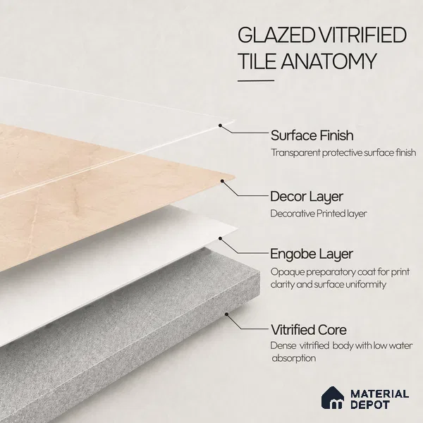Marble Floor & Wall Tile TL 11062 Sienna Veil | 4 ft x 2 ft Carving Finish Vitrified Tile - 9 mm | 4 Random Design | Suitable For Living Room, Bedroom, Bathroom