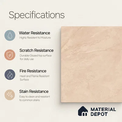 Marble Floor & Wall Tile TL 11062 Sienna Veil | 4 ft x 2 ft Carving Finish Vitrified Tile - 9 mm | 4 Random Design | Suitable For Living Room, Bedroom, Bathroom