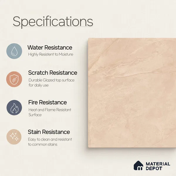 Marble Floor & Wall Tile TL 11062 Sienna Veil | 4 ft x 2 ft Carving Finish Vitrified Tile - 9 mm | 4 Random Design | Suitable For Living Room, Bedroom, Bathroom