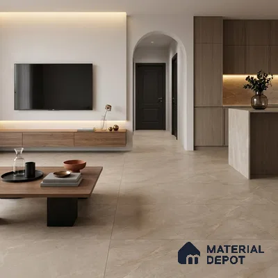 Marble Wall & Floor Tile TL 11063 Brown 4 ft x 2 ft Matte Carving Finish Vitrified Tile - 9 mm | 4 Random Designs | Suitable For Living Room, Bedroom, Kitchen