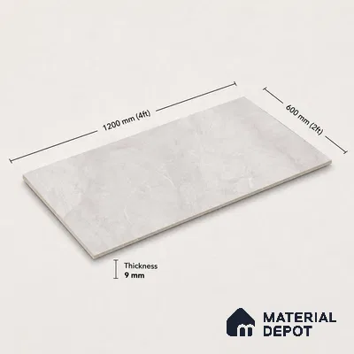 Marble Floor & Wall Tile TL 11064 Lunar Drift | 4 ft x 2 ft Carving Finish Vitrified Tile - 9 mm | 4 Random Design | Suitable For Living Room, Bedroom, Bathroom