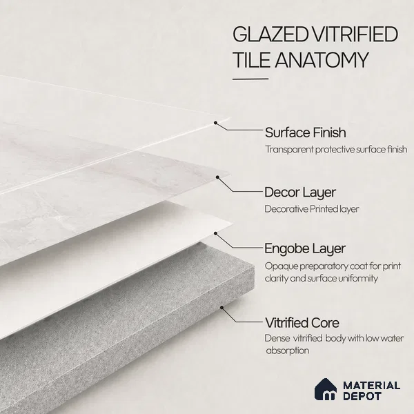 Marble Floor & Wall Tile TL 11064 Lunar Drift | 4 ft x 2 ft Carving Finish Vitrified Tile - 9 mm | 4 Random Design | Suitable For Living Room, Bedroom, Bathroom