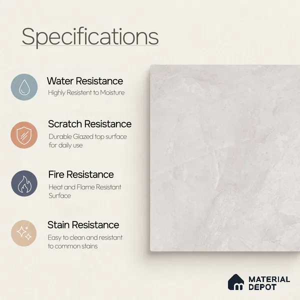 Marble Floor & Wall Tile TL 11064 Lunar Drift | 4 ft x 2 ft Carving Finish Vitrified Tile - 9 mm | 4 Random Design | Suitable For Living Room, Bedroom, Bathroom