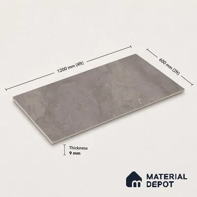 Marble Floor & Wall Tile TL 11065 Slate Drift | 4 ft x 2 ft Carving Finish Vitrified Tile - 9 mm | 4 Random Design | Suitable For Living Room, Bedroom, Bathroom