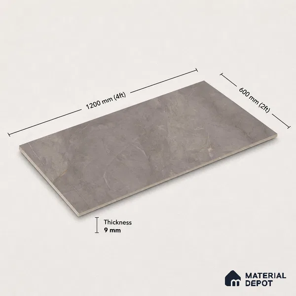 Marble Floor & Wall Tile TL 11065 Slate Drift | 4 ft x 2 ft Carving Finish Vitrified Tile - 9 mm | 4 Random Design | Suitable For Living Room, Bedroom, Bathroom