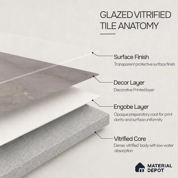 Marble Floor & Wall Tile TL 11065 Slate Drift | 4 ft x 2 ft Carving Finish Vitrified Tile - 9 mm | 4 Random Design | Suitable For Living Room, Bedroom, Bathroom