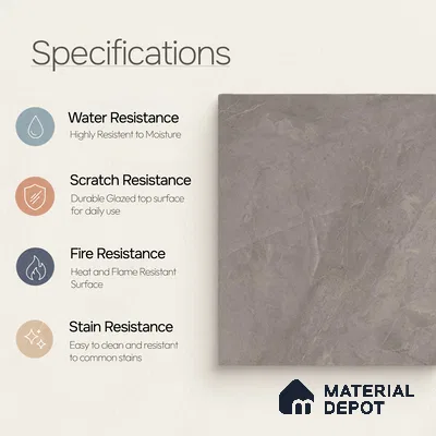 Marble Floor & Wall Tile TL 11065 Slate Drift | 4 ft x 2 ft Carving Finish Vitrified Tile - 9 mm | 4 Random Design | Suitable For Living Room, Bedroom, Bathroom