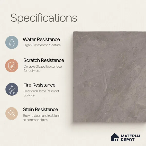 Marble Floor & Wall Tile TL 11065 Slate Drift | 4 ft x 2 ft Carving Finish Vitrified Tile - 9 mm | 4 Random Design | Suitable For Living Room, Bedroom, Bathroom