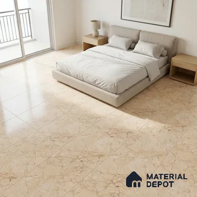 Marble Wall & Floor Tile TL 11066 Beige 4 ft x 2 ft Matte Carving Finish Vitrified Tile - 9 mm | 3 Random Designs | Suitable For Living Room, Bedroom, Kitchen