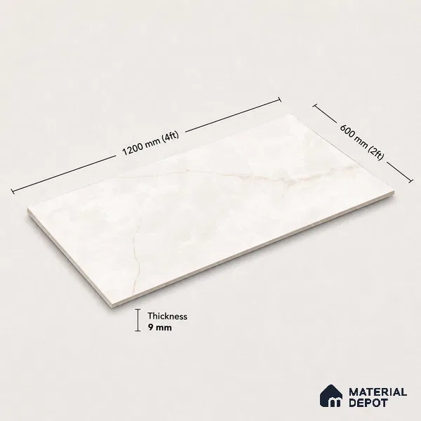 Marble Floor & Wall Tile TL 11067 Alba Veil | 4 ft x 2 ft Carving Finish Vitrified Tile - 9 mm | 6 Random Design | Suitable For Living Room, Bedroom, Bathroom