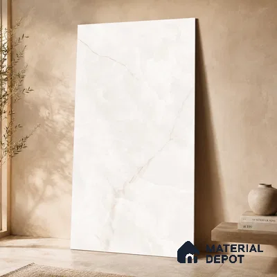 Marble Floor & Wall Tile TL 11067 Alba Veil | 4 ft x 2 ft Carving Finish Vitrified Tile - 9 mm | 6 Random Design | Suitable For Living Room, Bedroom, Bathroom