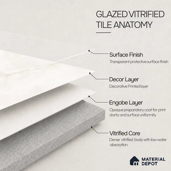 Marble Floor & Wall Tile TL 11067 Alba Veil | 4 ft x 2 ft Carving Finish Vitrified Tile - 9 mm | 6 Random Design | Suitable For Living Room, Bedroom, Bathroom