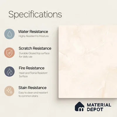 Marble Floor & Wall Tile TL 11068 Lucent Alabaster | 4 ft x 2 ft Glossy Finish Vitrified Tile - 9 mm | 6 Random Design | Suitable For Living Room, Bedroom, Bathroom