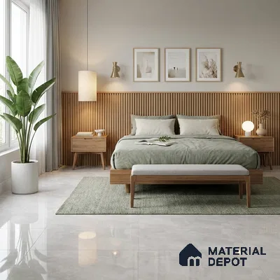 Marble Wall & Floor Tile TL 11069 Light Grey 4 ft x 2 ft Glossy Finish Vitrified Tile - 9 mm | 4 Random Designs | Suitable For Living Room, Bedroom, Dining