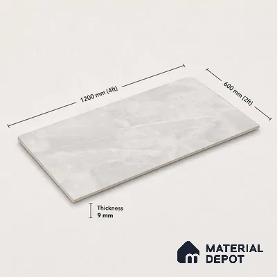 Marble Floor & Wall Tile TL 11069 Luna Veil | 4 ft x 2 ft Glossy Finish Vitrified Tile - 9 mm | 4 Random Design | Suitable For Living Room, Bedroom, Bathroom