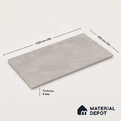 Marble Floor & Wall Tile TL 11070 Sereno Veil | 4 ft x 2 ft Glossy Finish Vitrified Tile - 9 mm | 4 Random Design | Suitable For Living Room, Bedroom, Bathroom