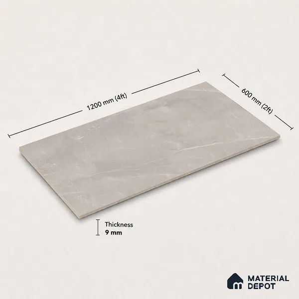 Marble Floor & Wall Tile TL 11070 Sereno Veil | 4 ft x 2 ft Glossy Finish Vitrified Tile - 9 mm | 4 Random Design | Suitable For Living Room, Bedroom, Bathroom