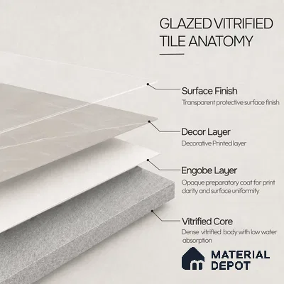 Marble Floor & Wall Tile TL 11070 Sereno Veil | 4 ft x 2 ft Glossy Finish Vitrified Tile - 9 mm | 4 Random Design | Suitable For Living Room, Bedroom, Bathroom