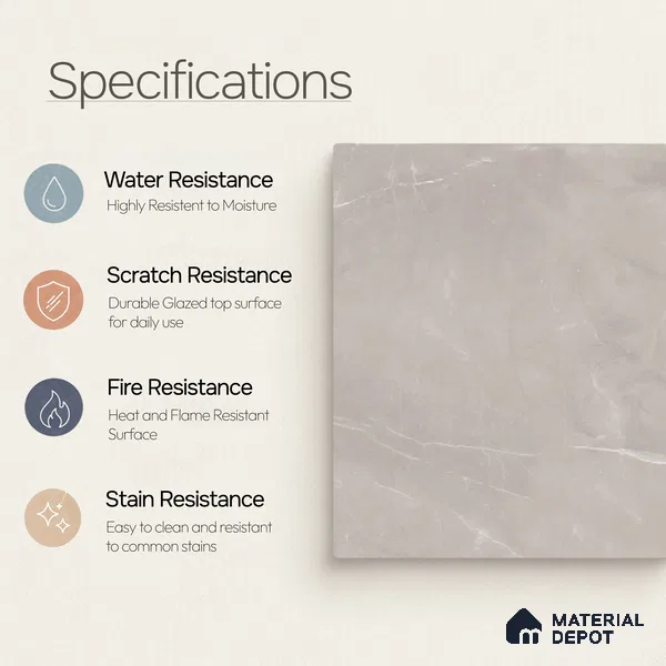 Marble Floor & Wall Tile TL 11070 Sereno Veil | 4 ft x 2 ft Glossy Finish Vitrified Tile - 9 mm | 4 Random Design | Suitable For Living Room, Bedroom, Bathroom