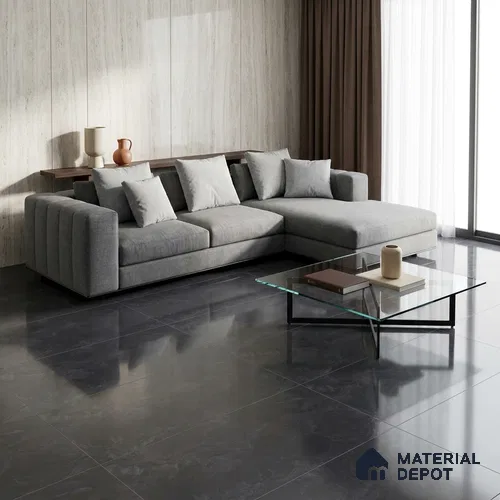 Marble Wall & Floor Tile TL 11073 Blue 4 ft x 2 ft Glossy Finish Vitrified Tile - 9 mm | Suitable For Living Room, Bedroom, Dining