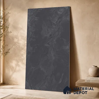 Marble Floor & Wall Tile TL 11073 Noir Cascade | 4 ft x 2 ft Glossy Finish Vitrified Tile - 9 mm | Suitable For Living Room, Bedroom, Bathroom