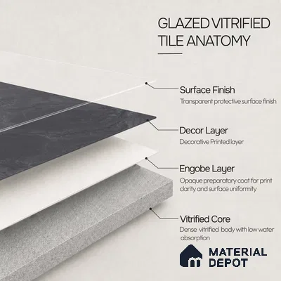 Marble Floor & Wall Tile TL 11073 Noir Cascade | 4 ft x 2 ft Glossy Finish Vitrified Tile - 9 mm | Suitable For Living Room, Bedroom, Bathroom