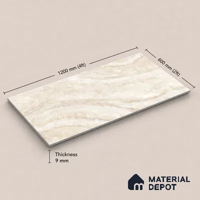 Marble Tile TL 11074 | 4 ft x 2 ft Glossy Finish Vitrified Tile - 9 mm