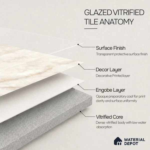 Marble Tile TL 11074 | 4 ft x 2 ft Glossy Finish Vitrified Tile - 9 mm