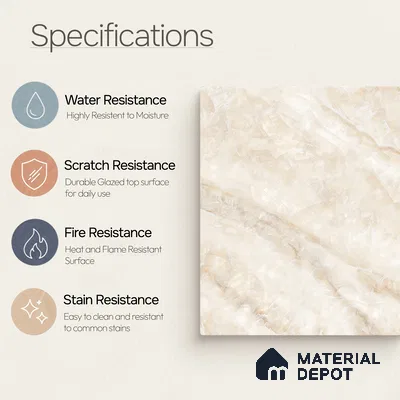 Marble Tile TL 11074 | 4 ft x 2 ft Glossy Finish Vitrified Tile - 9 mm