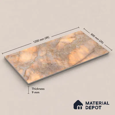 Marble Tile TL 11075 | 4 ft x 2 ft Glossy Finish Vitrified Tile - 9 mm