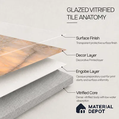 Marble Tile TL 11075 | 4 ft x 2 ft Glossy Finish Vitrified Tile - 9 mm