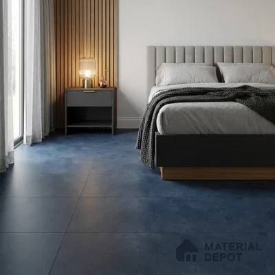 Cement Look Wall & Floor Matte Finish Blue Vitrified Tile | TL 11077 4 ft x 2 ft - 9 mm | Suitable For Living Room, Hall & Study