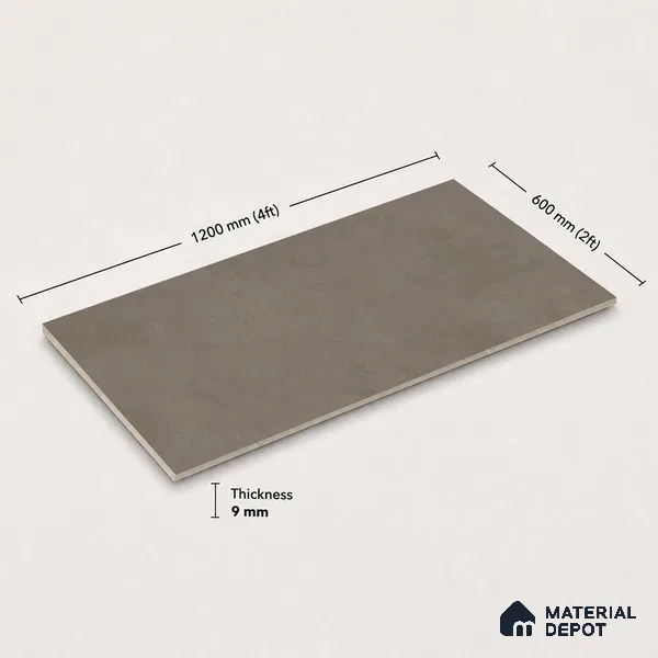 Plain Floor & Wall Tile TL 11078 Umber Forge | 4 ft x 2 ft Matte Finish Vitrified Tile - 9 mm | Suitable For Living Room, Bedroom, Bathroom