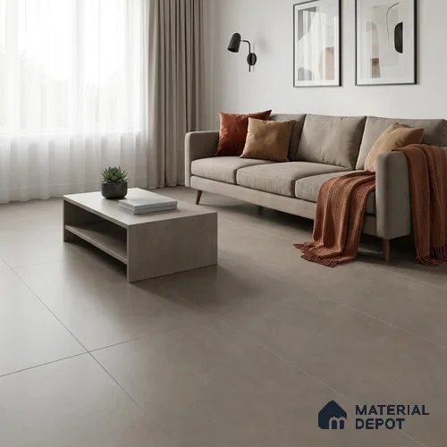 Cement Wall & Floor Tile TL 11078 Mocha Brown 4 ft x 2 ft Matte Finish Vitrified Tile - 9 mm | Suitable For Living Room, Hall, Bedroom