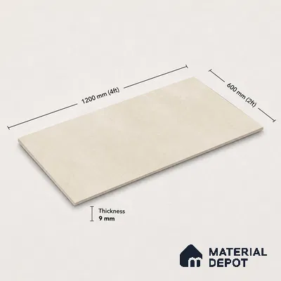 Plain Floor & Wall Tile TL 11079 Alba Tuff | 4 ft x 2 ft Matte Finish Vitrified Tile - 9 mm | Suitable For Living Room, Bedroom, Bathroom (Sample)