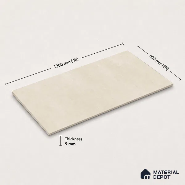 Plain Floor & Wall Tile TL 11079 Alba Tuff | 4 ft x 2 ft Matte Finish Vitrified Tile - 9 mm | Suitable For Living Room, Bedroom, Bathroom (Sample)