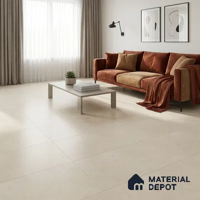 Cement Wall & Floor Tile TL 11079 Almond Cream 4 ft x 2 ft Matte Finish Vitrified Tile - 9 mm | Suitable For Living Room, Hall, Bedroom