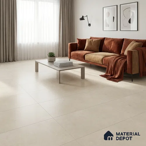 Cement Wall & Floor Tile TL 11079 Almond Cream 4 ft x 2 ft Matte Finish Vitrified Tile - 9 mm | Suitable For Living Room, Hall, Bedroom