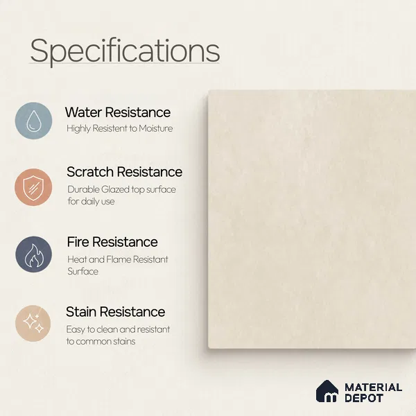 Plain Floor & Wall Tile TL 11079 Alba Tuff | 4 ft x 2 ft Matte Finish Vitrified Tile - 9 mm | Suitable For Living Room, Bedroom, Bathroom (Sample)